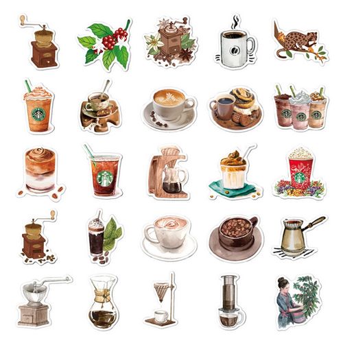 25 Q03 Vintage Coffee Shop Stickers
 Fiche Technique et Prix au Maroc