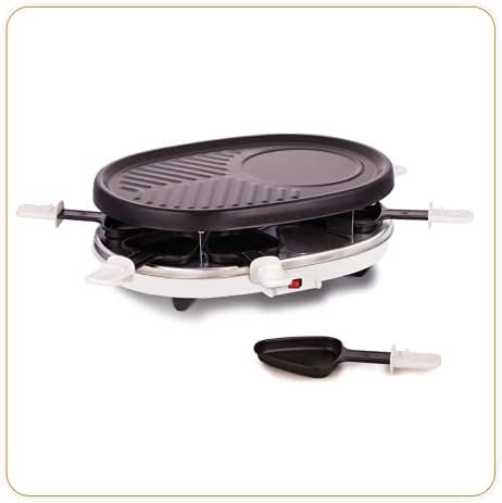LITTLE BALANCE Cheese & Grill Party Raclette Grill Plancha, 3 en 1, Fonte d'aluminium, Noir & Blanc Fiche Technique et Prix au Maroc