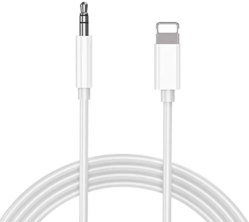 TZONOO Câble Audio Auxiliaire Voiture pour iPhone 12,Auxiliaire Voiture Jack 3,5mm Stéréo Mâle Câble Compatible iPhone 14/13/12/11 Pro Max/Pro/8/8Plus/7 Plus/X/XR, Maison/Voiture stéréo- Blanc（1M） Fiche Technique et Prix au Maroc