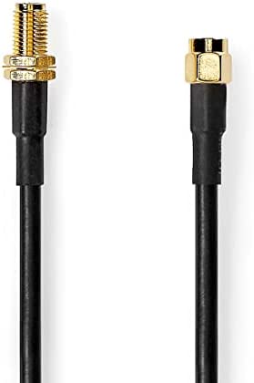 Nedis - Câble d'antenne - SMA mâle - SMA femelle - Plaqué or - 50 Ohm - Double blindage - 10 m - Rond - PVC - Sachet plastique - Noir Fiche Technique et Prix au Maroc