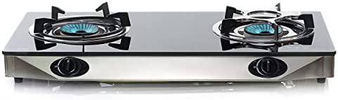 NJ NGB-S2 Cuisinière à gaz 2 brûleurs noire en verre caravane couverte 6.8kW Fiche Technique et Prix au Maroc