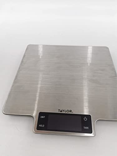 Taylor Pro Grandes Balances de Cuisine Numériques, Compactes Standard Professionnel, Fonction Tare, avec Précision et Capteur de Haute Précision, Acier Inoxydable Argenté, Capacité de 10 kg Fiche Technique et Prix au Maroc