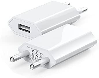 LIANSUM (2 Pack) USB Mural Chargeur Secteur 5V 1A Adaptateur Universel Prise Compatible avec i Phone XS Max XR X 8 7 6 6s 5S Plus, I Pad Mini, I Pod, Android, Xiaomi, Samsung, Huawei Fiche Technique et Prix au Maroc
