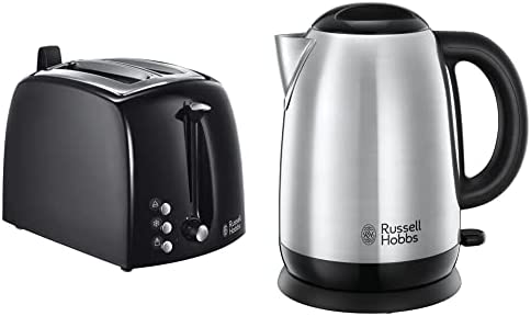 Russell Hobbs Toaster Grille-Pain Fentes Larges - Noir 22601-56 Texture & Bouilloire 1,7L, Ebullition Rapide, Ouverture Facile - 23912-70 Adventure Fiche Technique et Prix au Maroc