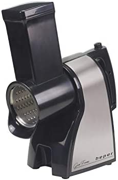 BEPER BP.400 électrique, 3 cônes en Acier interchangeables, Coupe Julienne, tranches et râpe, allié, Argenté et Noir Fiche Technique et Prix au Maroc
