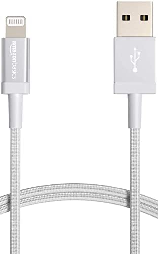 Amazon Basics Câble USB A vers Lightning en nylon tressé Chargeur certifié MFi pour iPhone Argenté 0,9 m Fiche Technique et Prix au Maroc