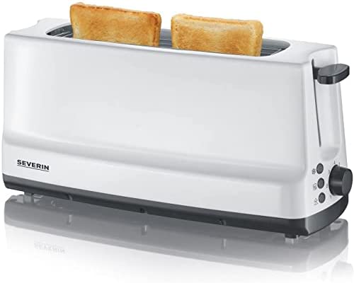 SEVERIN Grille-pain automatique 800 W, Toaster compact 1 fente jusqu'à 2 tranches, Grille-pain électrique avec réglage du degré de brunissage & fonction décongélation, blanc, AT 2232 Fiche Technique et Prix au Maroc