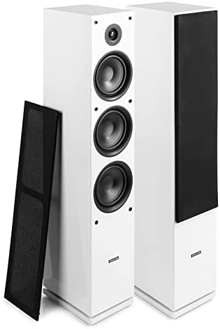 Fenton SHF80W Paire Enceintes Colonne HiFi 3 Voies, Couleur Blanc, 500W Max, Enceintes passives HiFi Son Haute qualité, Haut-parleurs Home Cinema idéales pour Musique et Film Fiche Technique et Prix au Maroc