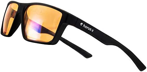 Horus X • Lunettes Gaming - Lunette de Repos Filtre Protection Ultime Anti-Lumière Bleue Ecrans (Jeux Vidéos Console Ordinateur PC) & UV - Accessoire Gamers Esport - Homme et Femme | One Amber Fiche Technique et Prix au Maroc