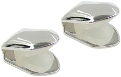 EXCEART Lot de 2 capuchons de grillz brillants en plaqué or 14 carats pour haut et bas de la grille - Argenté Fiche Technique et Prix au Maroc