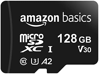 Amazon Basics - Carte Mémoire MicroSDXC, 128 Go, avec Adaptateur SD, A2, U3, vitesse de lecture maximale de 100 Mo/s Fiche Technique et Prix au Maroc