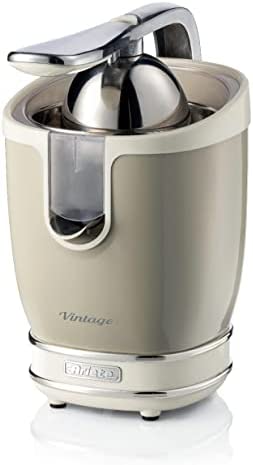 Ariete 413 Presse-agrumes vintage électrique avec levier, 2 cônes pour fruits grands et petits, bec anti-goutte, moteur silencieux, pressage professionnel, conception en métal, beige Fiche Technique et Prix au Maroc