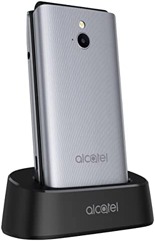 Alcatel 3082 4G Téléphone Portable Facile à Utiliser avec Couvercle, Station de Charge et Batterie 1380 mAh, Appareil Photo 1 MP avec Flash, Grandes Touches Bluetooth, Gris argenté [Version ES/PT] Fiche Technique et Prix au Maroc