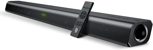 POWBUZZ Barre de Son TV, Barre de Son 2.0 HDMI Arc, Haut-Parleurs 110 DB 37 Pouces, Son Stéréo Bluetooth 5.0 TV DSP 120 W avec AUX, USB, HDMI, Optique Noir - ODINE III Fiche Technique et Prix au Maroc