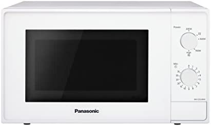 Panasonic NN-E20JWMEPG | Four Micro-ondes Solo, 20 L, 5 niveaux de puissance : 800W/700W/360W/270W/200W, Plateau tournant 25,5 cm, Intérieur acrylique, Blanc – Version FR Fiche Technique et Prix au Maroc