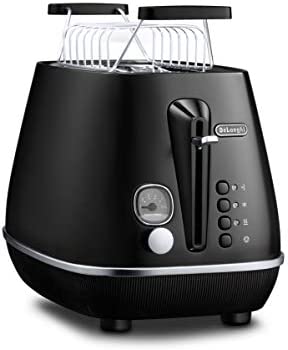 De’Longhi BK Toaster De'Longhi CTIN2103.W Pain Distinta Moments 2 Fentes avec Grille réchauffe-viennoiseries en Acier Inoxydable avec Finition Mate métallique élégante avec détails chromés Noir Fiche Technique et Prix au Maroc