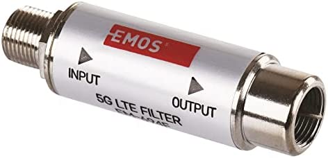 emos Filtre de Blocage LTE/4G/5G, Plage de Passage jusqu'à 694 MHz, Passage DC, 1,6 x 4 cm, connecteur F, J5711, argenté Fiche Technique et Prix au Maroc