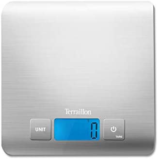 Terraillon Balance de Cuisine, Tare, Conversions Liquides, Ultra-Fine, Portée 5 kg, Carré Inox, Argent Fiche Technique et Prix au Maroc