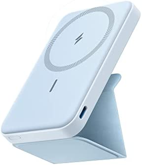 Anker Batterie Externe magnétique 622 (MagGo), Chargeur Portable sans Fil magnétique Pliable et USB-C pour iPhone 14/13/12 Series 5000 mAh, Bleu Brumeux Fiche Technique et Prix au Maroc