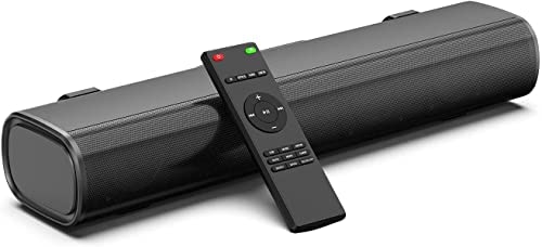Barre de Son PC 50W, Mini Barre de Son 16 Pouces pour TV, Bluetooth 5.0 sans Fil, Connexion Optique/AUX/USB, Mini Soundbar avec DSP Intégré pour TV, PC, Videoprojecteur, Téléphone Portable, PS4/PS5 Fiche Technique et Prix au Maroc