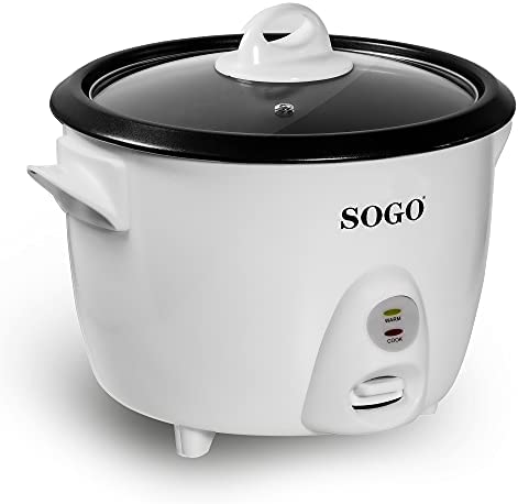 Sogo SS-10065 Cuiseur à riz et cuiseur vapeur électrique intelligent 1,5 litres 8 tasses finition métal blanc, 500W Fiche Technique et Prix au Maroc