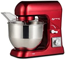 MAGNANI Robot Patissier Rouge, Robot Cuisine Multifonctions, Batteur Electrique Cuisine, Petrisseur de Pate, Bol Acier Inoxydable 5L, Malaxeur Melangeur 6 Vitesses Fiche Technique et Prix au Maroc