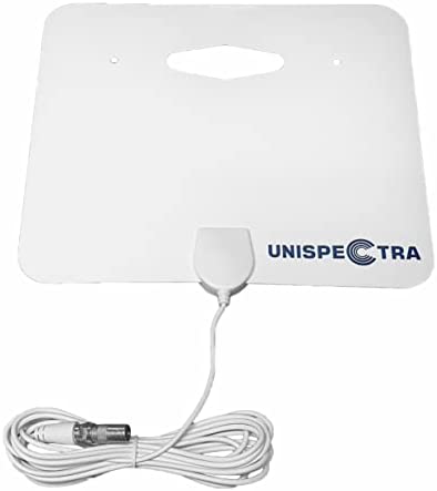 Unispectra® - Antenne TV numérique HD à Gain élevé en Papier-Fin avec Plusieurs Options de Fixation pour TNT HD. Antenne Plate compacte, légère et Portable pour DVB-T, DVB-T2 et Dab Fiche Technique et Prix au Maroc