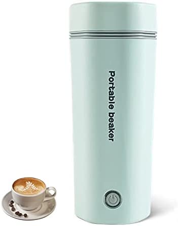 Yopyuenn Bouilloire électrique de voyage 450MLMini-tasse chauffante 304 en acier inoxydable Portable Bouilloire Arrêt automatique Convient pour le lait café et la préparation du thé (vert) Fiche Technique et Prix au Maroc