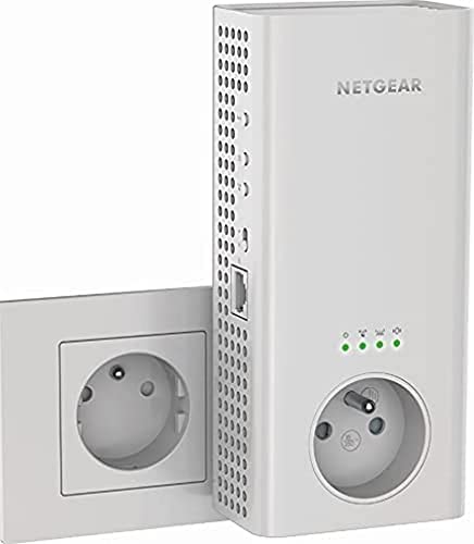 NETGEAR Répéteur WiFi Mesh (EX6470), Repeteur WiFi Puissant AC1900 couvre jusqu’à 150m², Amplificateur WiFi avec prise intégrée, WiFi Extender 1Port Ethernet, Wifi Booster compatible toutes Box Fiche Technique et Prix au Maroc