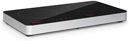 KLARSTEIN Cookio - Table à induction double, 3500 W : 2000 et 1500 W, 8 ou 10 niveaux, 60 à 240 °C, Deux zones de cuisson de 21 cm de diamètre, Minuterie, Casseroles de 14 à 22 cm - Noir Fiche Technique et Prix au Maroc