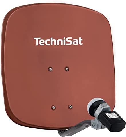 TechniSat DIGIDISH 45 - Parabola satellitare per 1 partecipante (Piccolo impianto satellitare da 45 cm - Set Completo Con staffa a Muro, cercatore di satelliti V/H-LNB e raccordo su tubo) Rosso Fiche Technique et Prix au Maroc