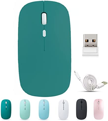 BlueBose Souris sans Fil Bluetooth Rechargeable, 3 Vitesses de réglage DPI, clic Silencieux, Compatible avec n'importe Quel Ordinateur Portable/iPad/Mac/PC, récepteur sans Fil Nano USB (Cyan) Fiche Technique et Prix au Maroc