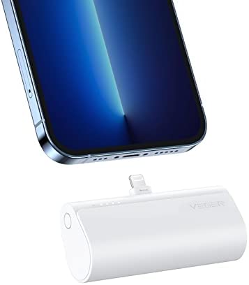 VEGER Batterie Externe 5000mAh, 20W Mini Batterie Portable Charge Rapide, Power Bank Petite Mignonne Compatible avec iPhone 14 13 12 11 X 8 7, Airpods (Blanc) Fiche Technique et Prix au Maroc