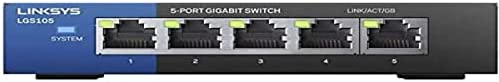 Linksys Switch Non Manageable Gigabit Avec 5 Ports Lgs105-Eu(ethernet Maison et Bureau Avec Boîtier Métallique, Séparateur ethernet au Mur Ou sur Un Bureau, Plug & Play) Fiche Technique et Prix au Maroc