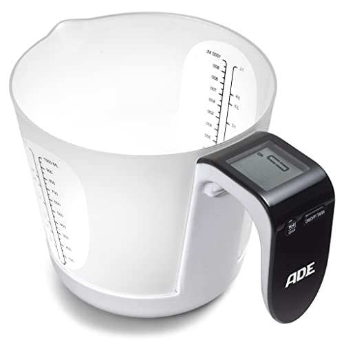 ADE Balance numérique pour tasse à mesurer Franca Tasse à mesurer avec balance, Balance de cuisine avec tasse à mesurer pour peser/mesurer Tasse à mesurer électronique Blanc/noir | KE919 Fiche Technique et Prix au Maroc
