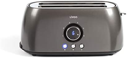 LIVOO Feel good moments - Grille-pain à affichage digital DOD178 Gris Fiche Technique et Prix au Maroc