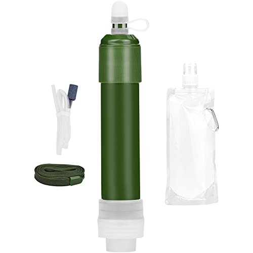 Filtre d'Eau Personnel, Purificateur d'Eau pour Survie en Plein Air, Mini Système de Filtration Portable, Purificateur Eau Camping pour Randonnée Voyage Backpacking Survie Fiche Technique et Prix au Maroc