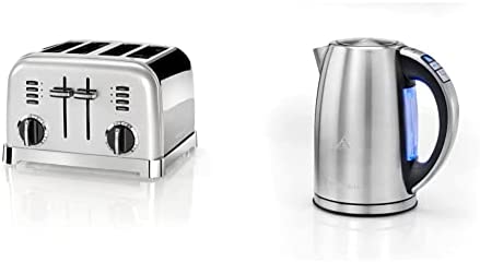 CUISINART Toaster, 1800 W, Gris Perle CPT180SE & CPK17E Bouilloire digitale multi-température, variable 85-100°C, LCD, acier inoxydable brossé, 3000 W, 1.7L Fiche Technique et Prix au Maroc