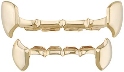 PRETYZOOM Plaqué Or Hip Hop Dent Grillz Capuchon Haut Et Bas Grill Set Vampire Crocs Dents Grillz Fiche Technique et Prix au Maroc