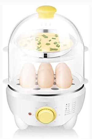 Cuiseur à œufs électriques, autocuiseur à œuf à double couche peut faire bouillir 14 œufs avec une fonction de fermeture automatique, un vapeur électrique en acier inoxydable avec une tasse à mesurer Fiche Technique et Prix au Maroc