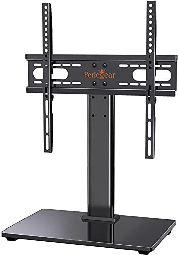 Support TV sur Pied TV Universel - pour de 26-55 Pouces Télévision,Réglable en Hauteur Max Charge 40kg VESA 400x400 mm,avec la Base en Verre Trempé & Gestion des Fils Fiche Technique et Prix au Maroc