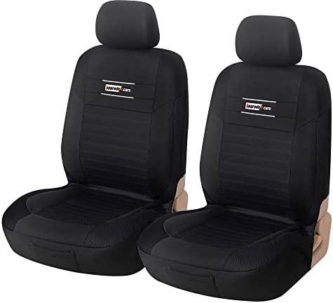upgrade4cars Housses de Siège de Voiture Avant Universelle Noir | Housse de Sieges Auto Universel pour Conducteur et Passager | Accessoires Interieur Gadget Fiche Technique et Prix au Maroc