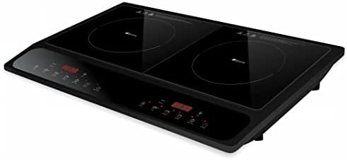Table de cuisson double induction Ekatro 3500W, 10 niveaux de puissance et de température, 4 fonctions de cuisson intelligentes, 2 zones de contrôle indépendantes, minuterie 3 heures, sécurité enfant Fiche Technique et Prix au Maroc