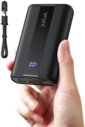 VRURC Batterie Externe 20000mAh QC 22.5W Mini Power Bank USB C Charge Rapide en PD 20W Batterie Portable avec 3 Ports USB Sortie et LED Display pour Samsung, iPhone,Huawei,Xiaomi etc Fiche Technique et Prix au Maroc