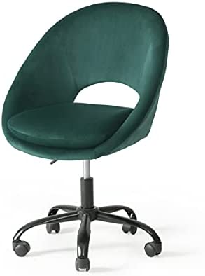 HIC High in the clouds Velours Verte Chaise de Bureau sans Accoudoir 150 kg Ergonomique Verte Fauteuil de Bureau à roulettes Mal de Dos Confortable Fille Vintage Moderne Design Ado Femme Verte Chaise Fiche Technique et Prix au Maroc