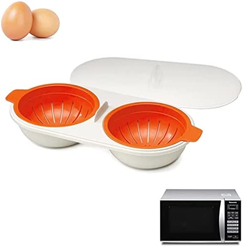Cuiseur D'Oeufs En Pp Cuiseurs à œUfs AntiadhéSifs Cuiseur D'Oeufs Au Micro-Ondes Pocheuses D'œUfs Micro-Ondes Double Couche Moule Cuiseur à Oeufs pour Petits DéJeuners Nutritifs,Accessoires Cuisine Fiche Technique et Prix au Maroc