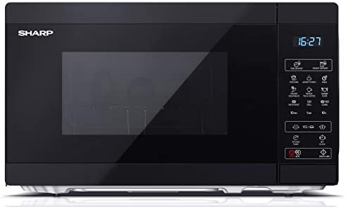 Sharp YC-MG02EB - Four à micro-ondes 20 litres, avec fonction grill, programme de décongélation, 11 niveaux de puissance, fonction minuterie, plateau tournant inclus Fiche Technique et Prix au Maroc