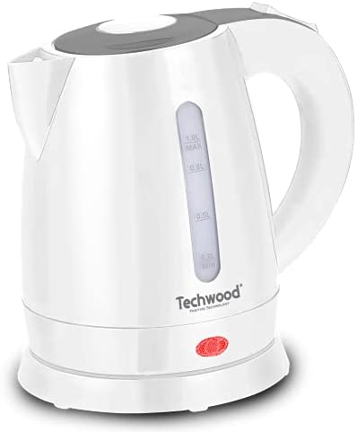 Bouilloire Électrique 1L Techwood Blanc/Gris Fiche Technique et Prix au Maroc