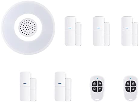 AGSHOME Alarme Maison sans Fil Intelligent WiFi - Alarme de Porte et de Fenêtre, 1 Alarme avec Sirène, 5 Capteurs de Fenêtre et de Porte, 2 Télécommande, Compatible avec Alexa, Google Assistant Fiche Technique et Prix au Maroc