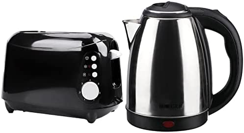 HIMU Ensemble Bouilloire Et Grille-Pain, 2KW Bouilloire Électrique À Ébullition Rapide, Grille-Pain 2 Tranches Avec 7 Commandes De Brunissement/Dégivrage Variables, Noir Fiche Technique et Prix au Maroc